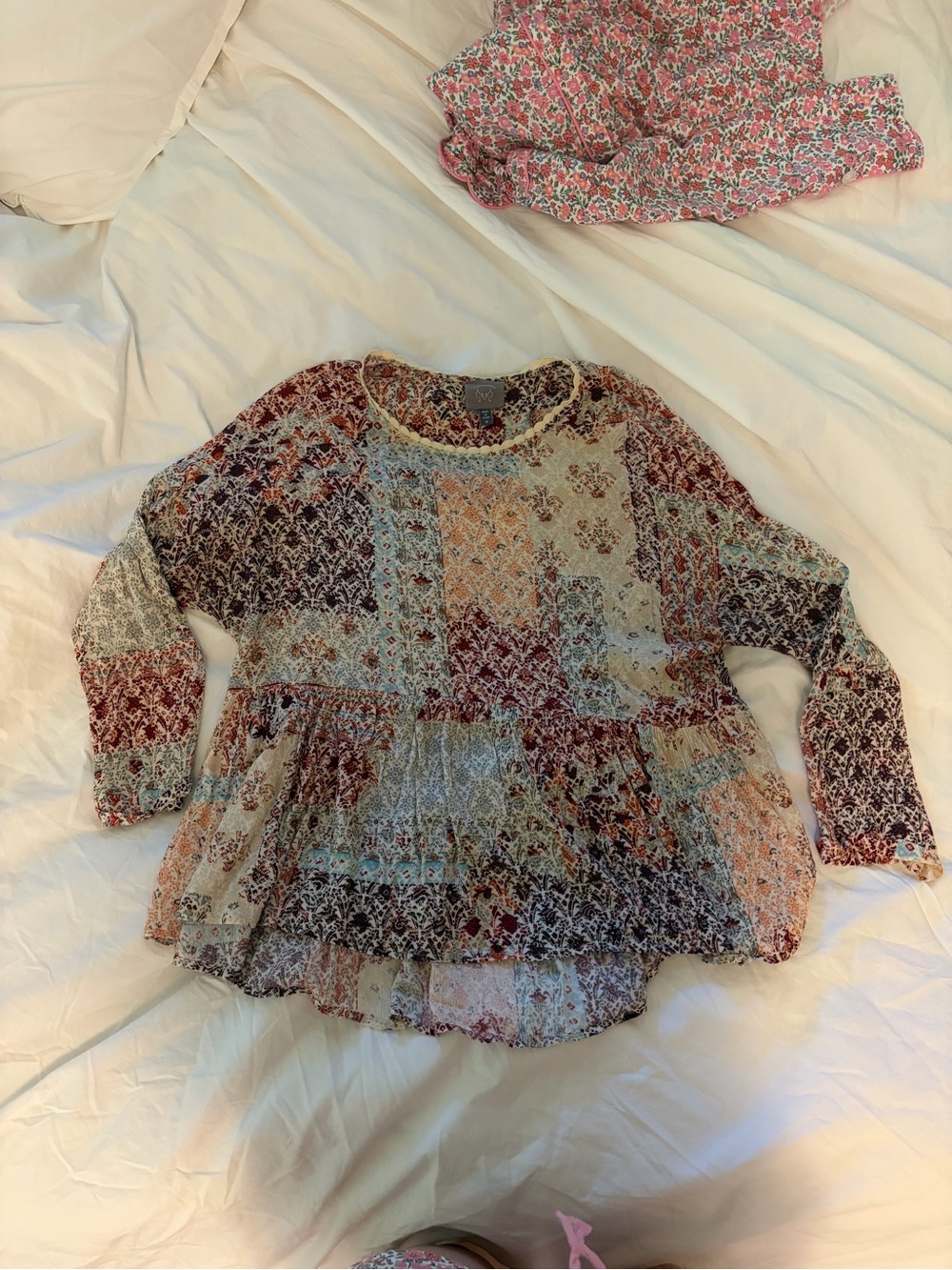 Boho Patchwork Peasant Top from Anthropologie - Picture 3 of 6